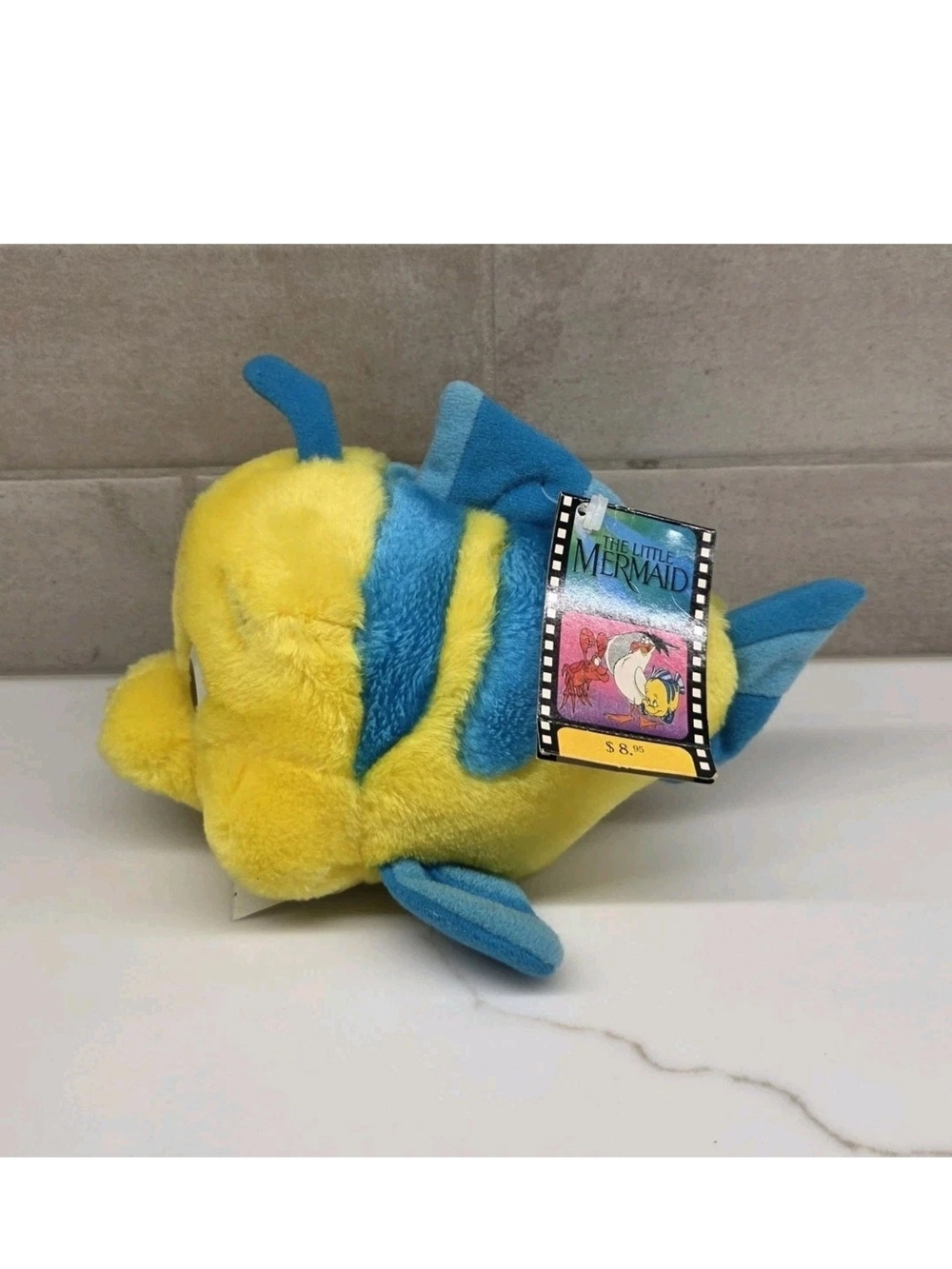 Disneyland Disney World Little Mermaid Flounder 8" Plush Vintage New With Tag